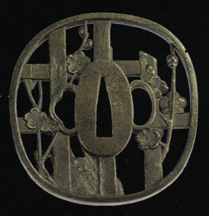 Plum Blossom Tsuba ''Antiqued'' Finish Plum Blossom Tsuba ''Antiqued'' Finish
