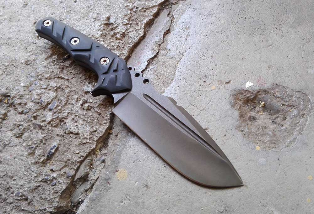 Wander Tactical - Godfather knife - Raw Finish & Green Micarta