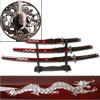 3 Piece Samurai Sword Set with Display Stand