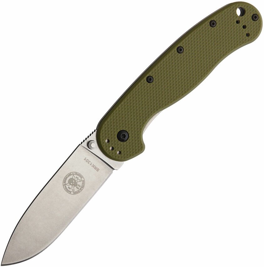 ESEE Avispa D2 OD Green Handle Satin Folding Knife