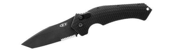 Knife - Zero Tolerance Matte Black Automatic Partial Serration