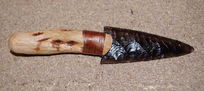 Natural Wood Obsidian Blade Knife