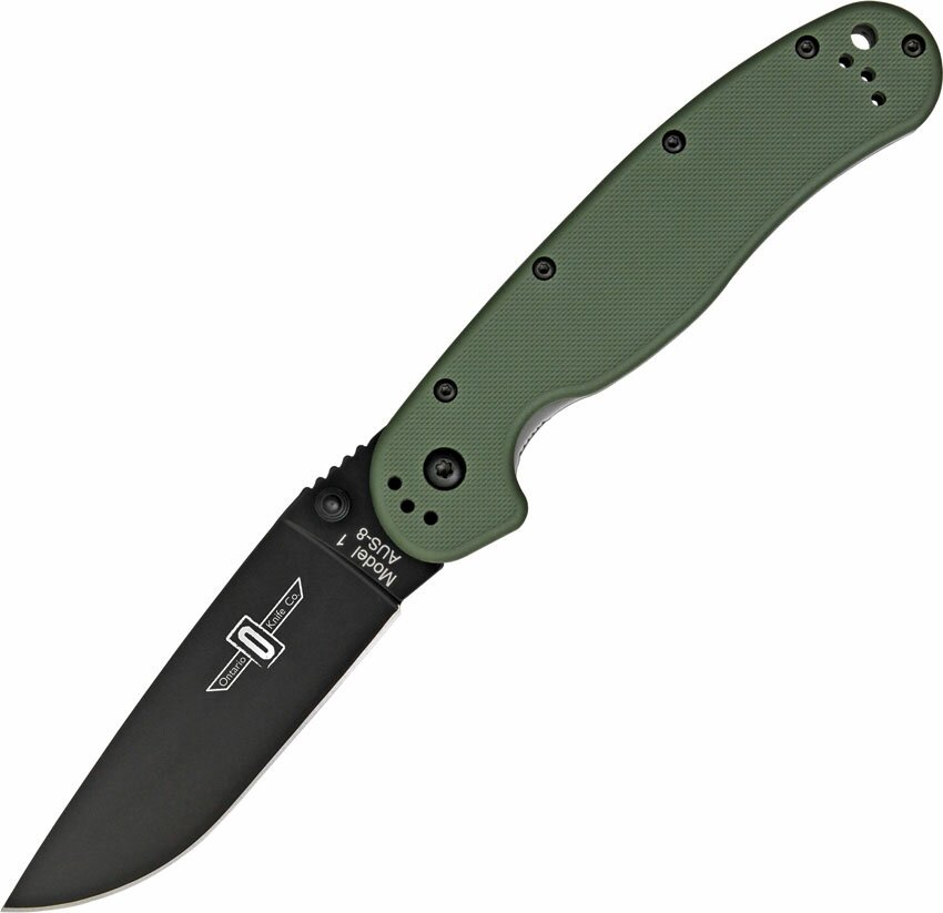Ontario RAT-1 OD Green Handle Folding Knife