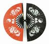 Red Kung Fu Fan - Dragon with Ying Yang design red
