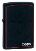 ZIPPO Lighter - Regular Black Matte w/logo and Border