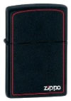 ZIPPO Lighter - Regular Black Matte w/logo and Border (218ZB)